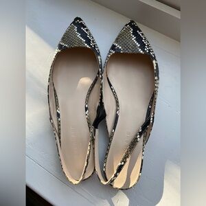 NWOT EVERLANE snakeskin slingback flats